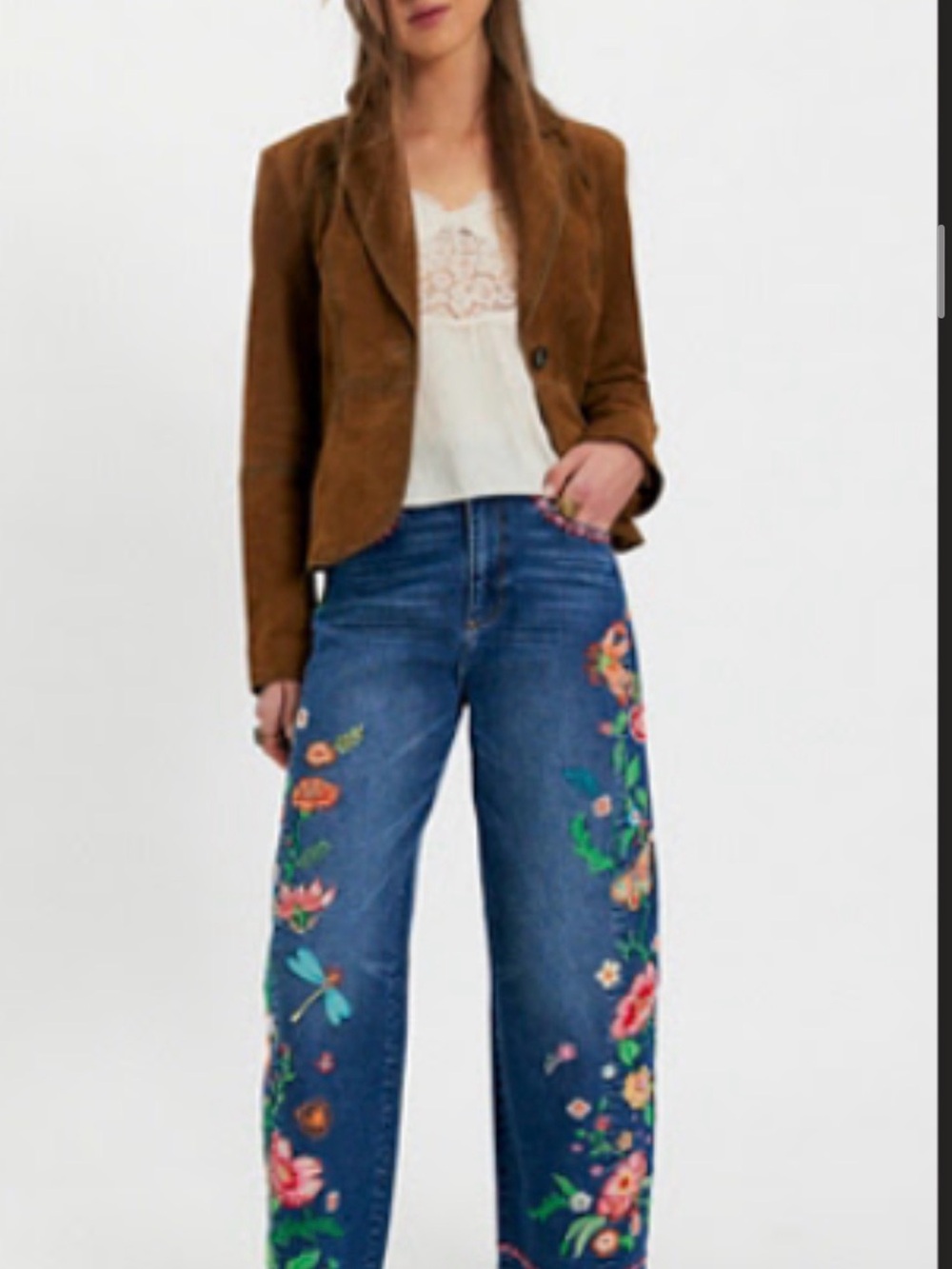 Driftwood Davina Embroidered Barrel Jeans